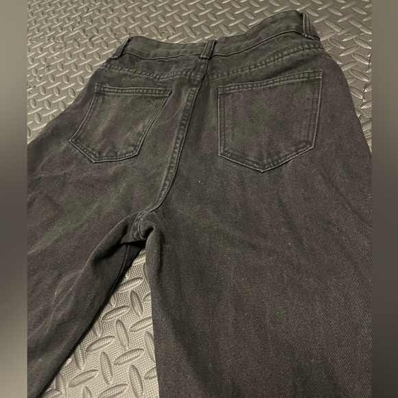 High Waisted Ripped Cut Out Black Jeans - Picture 3 of 4